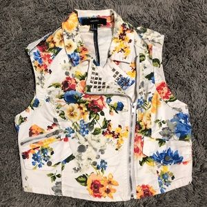 Forever 21 Floral Studded Vest